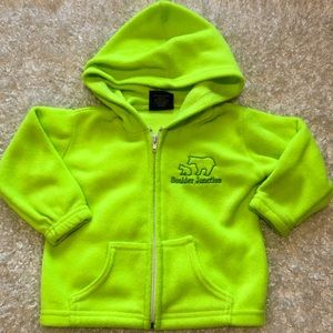 Safety yellow zip up 2T hoodie boulder junction